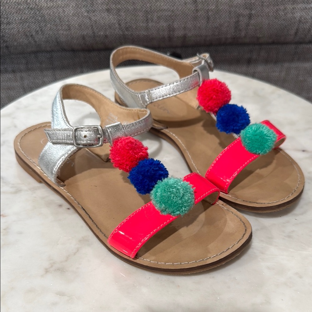 Boden, size 33, Colorful Pom-Pom Kids Sandals